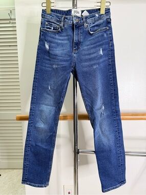 ZARA TRF Authentic Denim Distressed Jeans Blue Size US 2 EU 34